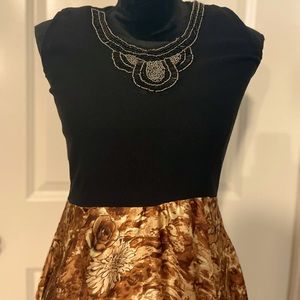 Black and brown beautiful Evening party Maxi dress